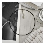 CHOKER CZARNY SPINEL I SREBRNY HEMATYT 8:1