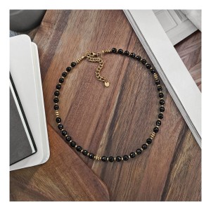 CHOKER CZARNO ZŁOTY