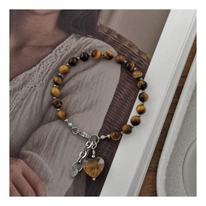 BRANSOLETKA CLASSIC LOVE - TYGRYSIE OKO wersja srebrna