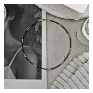 CHOKER - CZARNO ZŁOTY - ORNAMENT