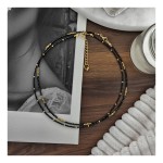 ZESTAW CHOKERÓW - CZERŃ I ZŁOTO - ORNAMENT I KLASYKA