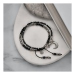 DUO BOHO CZERŃ I SREBRO LUNAR THEME