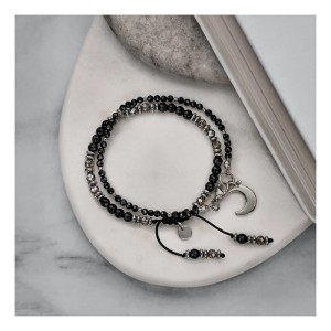 DUO BOHO CZERŃ I SREBRO LUNAR THEME