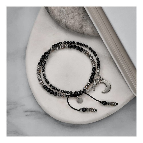 DUO BOHO CZERŃ I SREBRO LUNAR THEME
