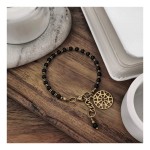 BOHO MATOWA CZERŃ I ZŁOTO Z ROZETĄ
