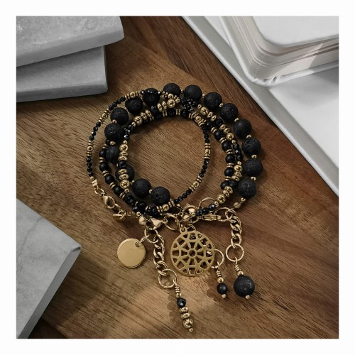 KOMPLET BOHO CZERŃ I ZŁOTO