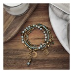 KOMPLET BOHO TURKUS BŁĘKIT ZŁOTO