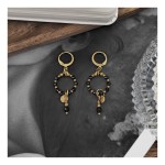 BOHO KOŁA Z KAMIENI - CZERŃ I ZŁOTO