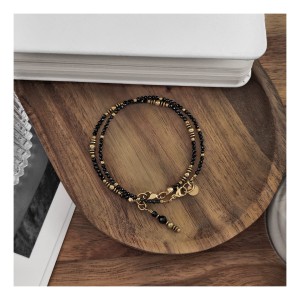 DUO BOHO - CZARNY SPINEL I ZŁOTY HEMATYT