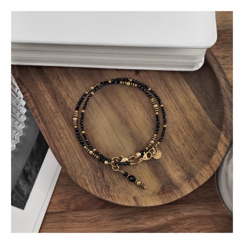 DUO BOHO - CZARNY SPINEL I ZŁOTY HEMATYT