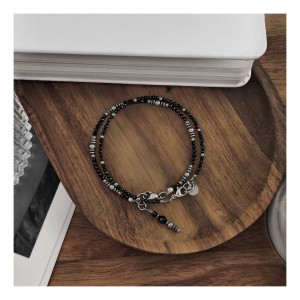 DUO BOHO - CZARNY SPINEL I SREBRNY HEMATYT