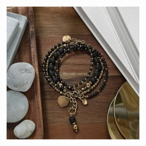 ZESTAW BOHO CZERŃ I ZŁOTO